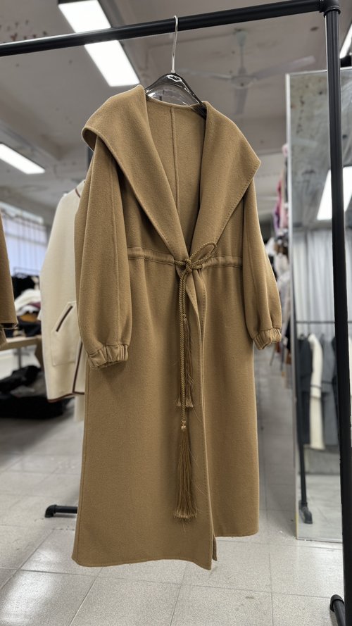 Max Mara Authentic Camel Cashmere Hooded Long Coat