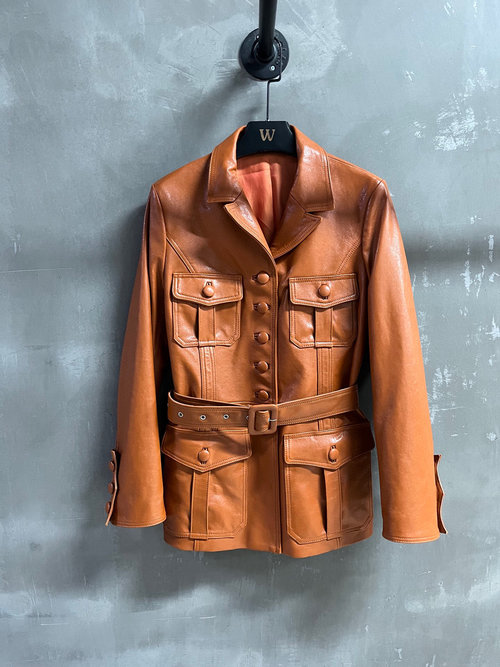 Chanel Retro Military Leather Jacket with Timeless Appeal