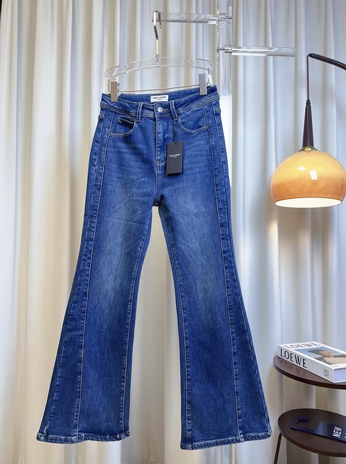 Yves Saint Laurent Custom Fleece-lined Stretch Denim Jeans, Slimming and Stylish