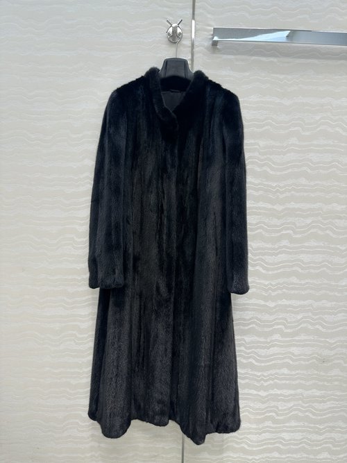 The Row Luxury Black Sable Fur Coat with Pure-Handmade Craftsmanship