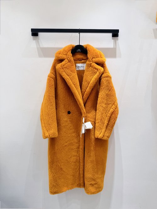 Versace Teddy Bear Oversize Mid-Length Coat with Japanese Lining and Cowhide Buttons