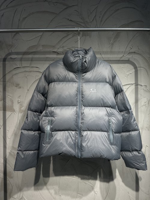 Balenciaga Short Puffer Jacket with Iconic Embroidery, Classic and Fashionable