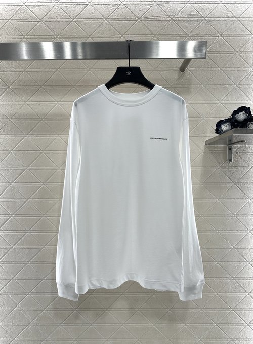 Alexander Wang Letter Printed Round Neck Top, Silk-like and Stylish