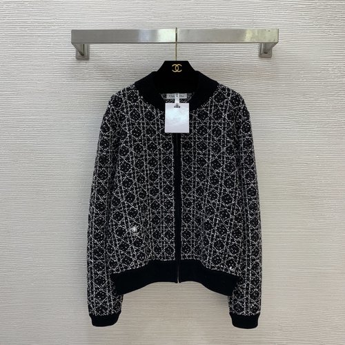 Dior High-end Customized Tartan Knit Jacket with Logo