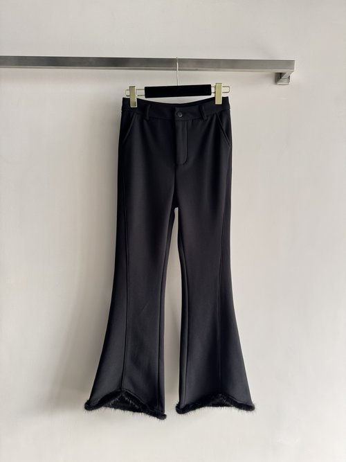 Loro Piana Classic High-Waist Velvet Flared Trousers with Sleek Silhouette