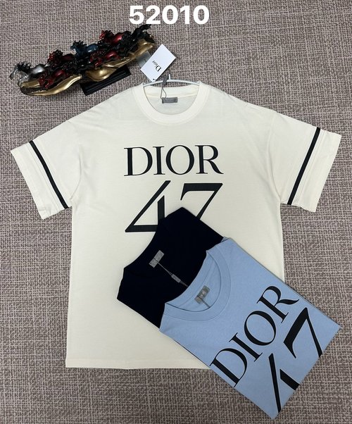 Dior Pure Cotton Plain Weave Top with Apricot & Blue Printing