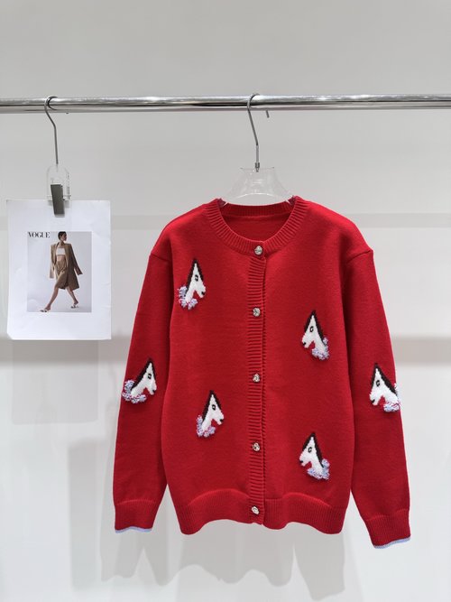 Hermes Three-dimensional Pony Jacquard Embroidery Cardigan