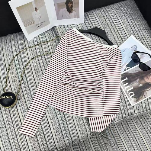 Alexander Wang Off-Shoulder Striped Top with Design Details