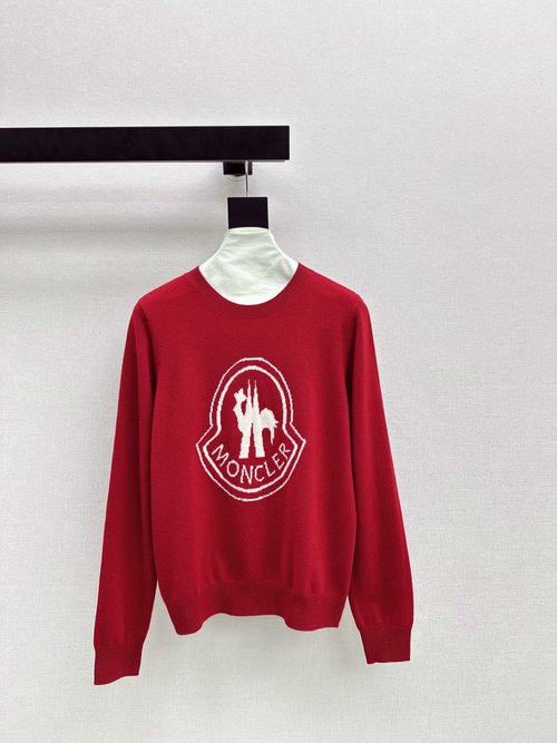 Moncler Early Autumn Embroidered Wool Pullover, Soft and Versatile