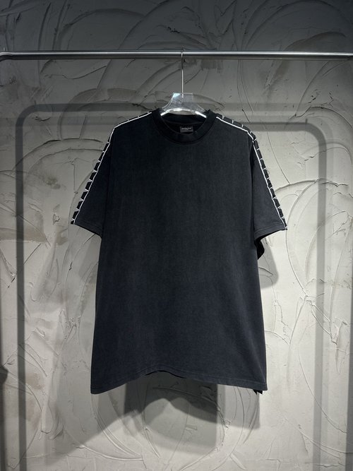 Balenciaga Vintage - style Custom Webbing Short - sleeve T - shirt