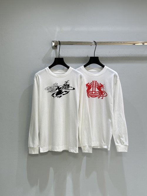 Vivienne Westhood Cotton Long-Sleeve T-Shirt with Striking Black Print