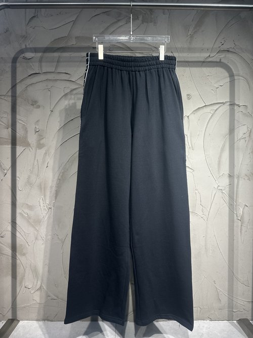 Balenciaga Webbing Sports Pants with Multiple Logos, Loose and Unisex