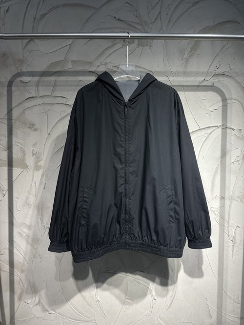 Balenciaga Reversible Embroidered Logo Jacket, Soft and Comfortable