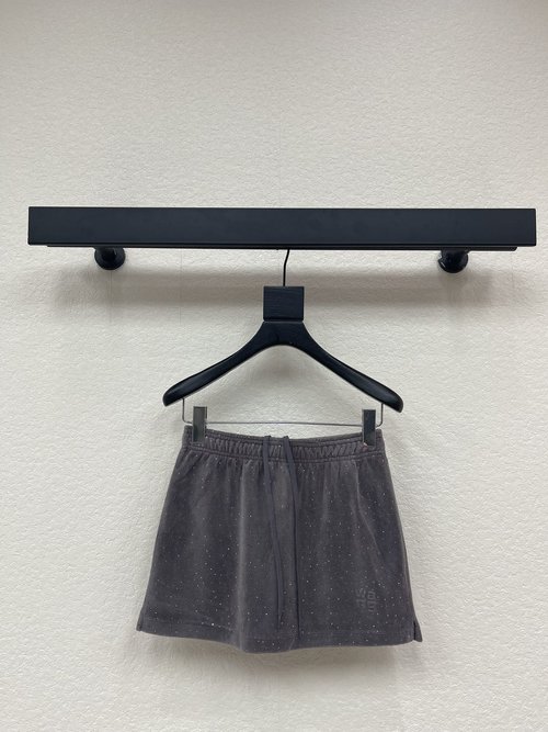 Alexander Wang Early Spring Velvet and Rhinestone Short Skirt Pants