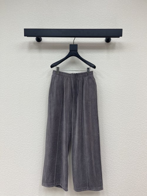 Alexander Wang Early Spring Velvet and Rhinestone Straight Pants