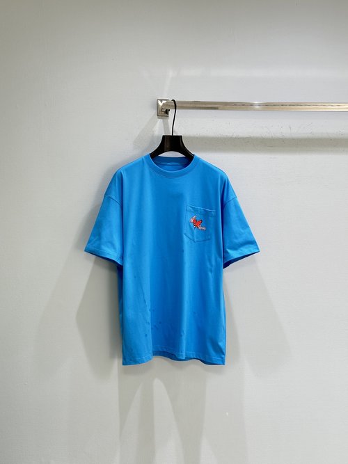 Chrome Hearts Crocs Round-Neck Short-Sleeve T-Shirt with Pocket and Prints