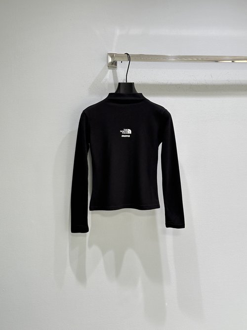 Hermes High Neck Long Sleeve Tee with Soft Elastic Fabric