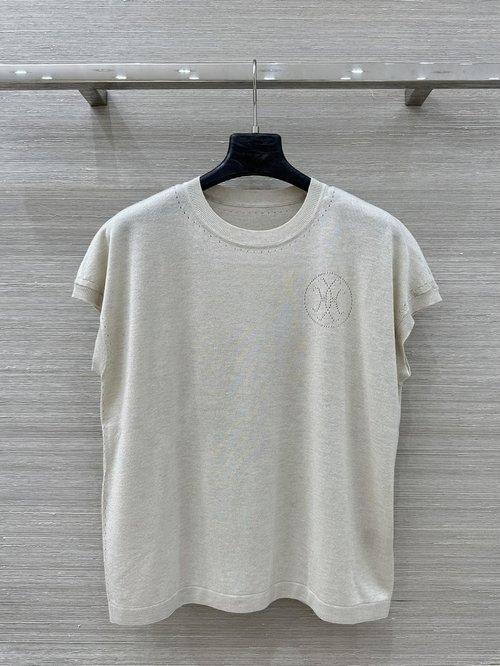 Hermes H-pattern Knitted Top in Imported Cashmere-wool Blend