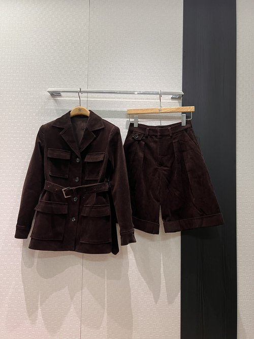 Brunello Cucinelli Corduroy Belted Coat and Hunting Style Trousers