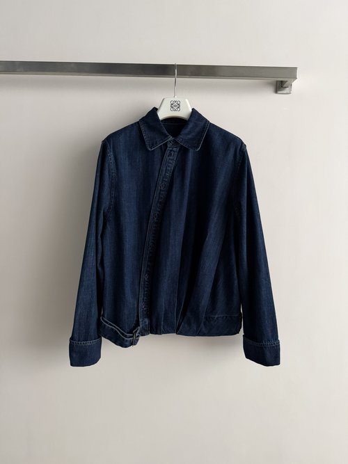 Loro Piana Asymmetrical Denim Shirt with Classic and Deconstructed Design