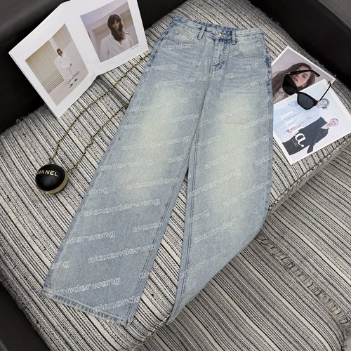 Alexander Wang Early Spring: Studded Letter Straight-Leg Washed Jeans