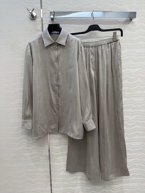 The Row Copper Ammonia Silk Shirt Suit for Sophisticated Look