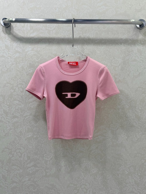 Diesel Love D Logo Print Short Sleeve T-Shirt with Sweet Style