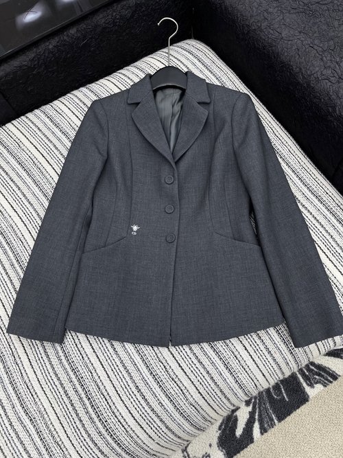 Dior Original Suit Jacket with Contrast Embroidery for Style