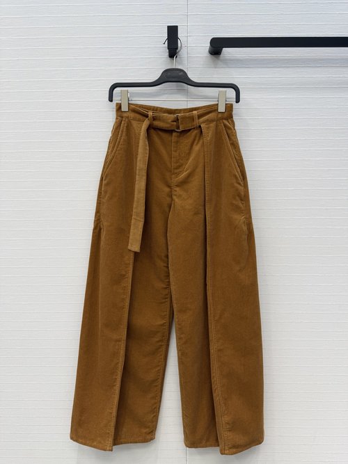 Loewe Deconstructed Wide-leg Corduroy Trousers with D-ring Belt