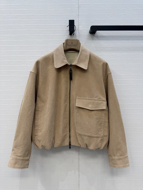 Brunello Cucinelli Exclusive Release: Italian Corduroy Casual Jacket with Elastic Hem