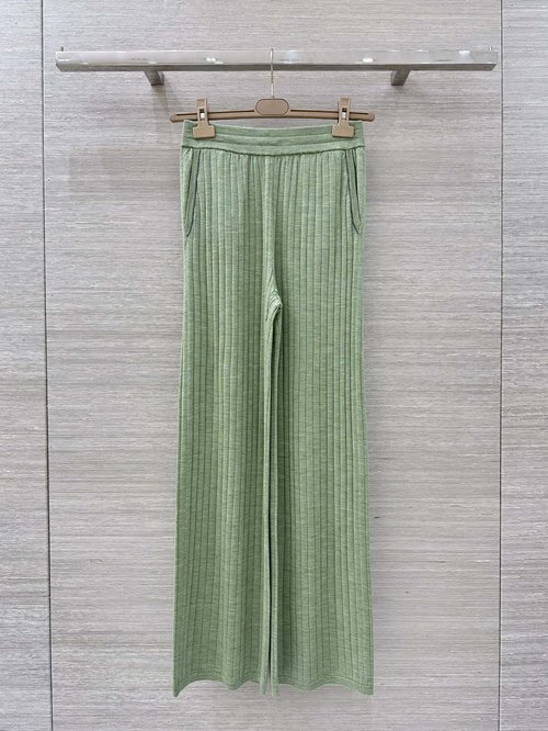 Brunello Cucinelli High - end Silk Wool Straight - Leg Pants with Swiss Wool