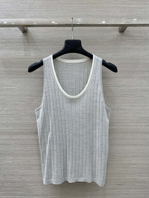 Brunello Cucinelli Exclusive High - end Silk - Wool Chain - Collar Vest