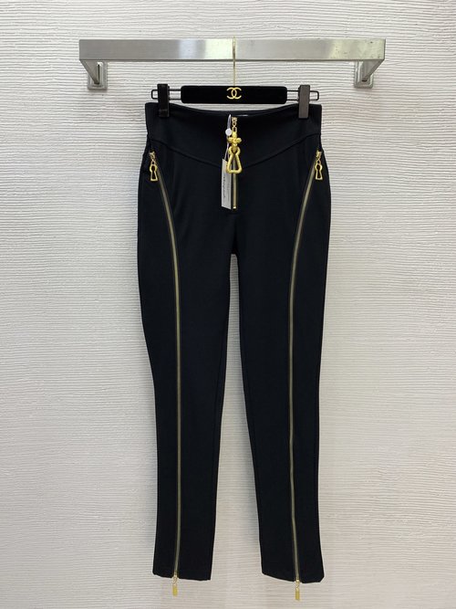 Schiaparelli Zippered Skinny Jeans with Letter Logo