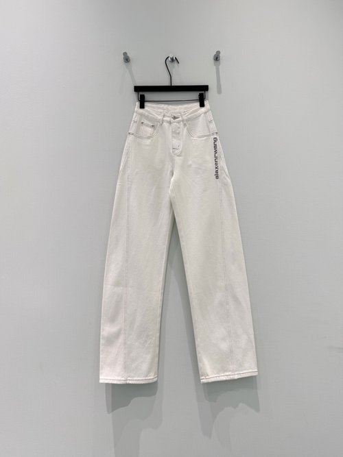 Alexander Wang Contrast Color Letter Embroidered Jeans, Comfortable Appeal