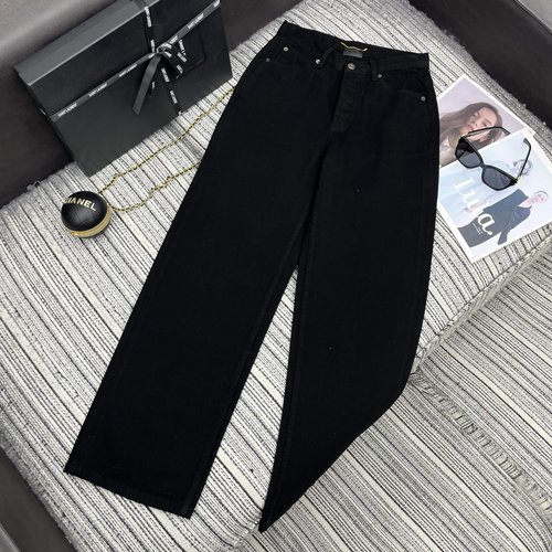 Yves Saint Laurent Denim Straight - Leg Pants, Classic Comfort