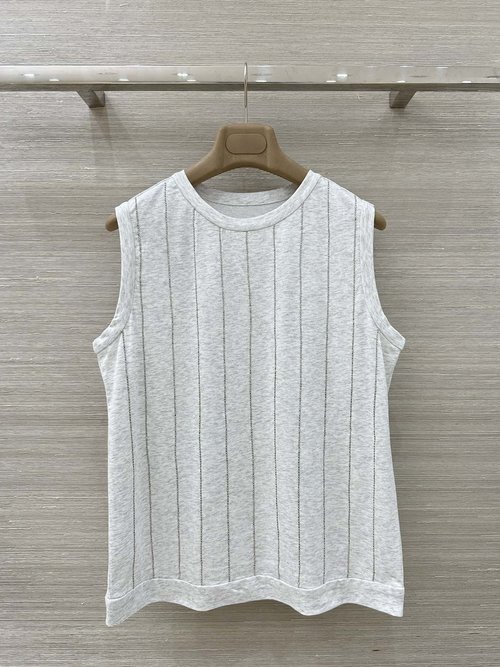 Brunello Cucinelli Exclusive Original Cotton T-shirt with Pocket and Heavy Embroidery