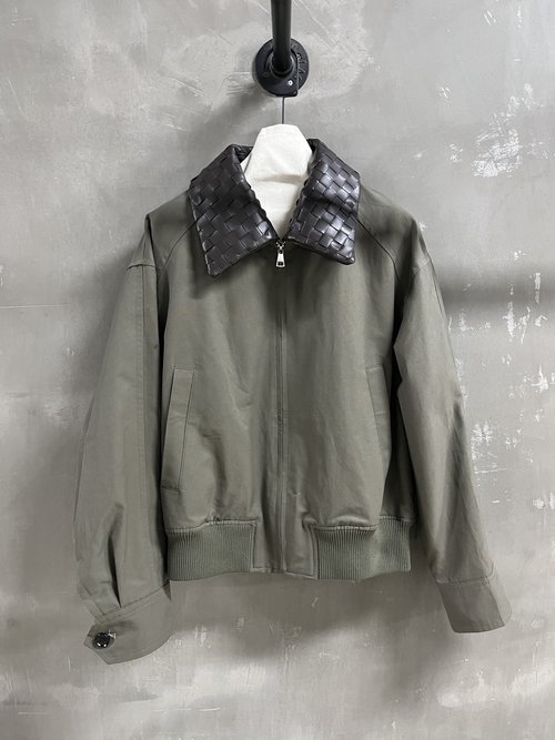 Bottega Veneta Vintage Denim Barn Style Jacket in Knitted Cashmere Blend