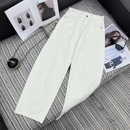 Chrome Hearts Cross Patchwork Curved Blade Jeans