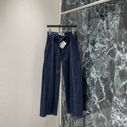 Loewe Flared Wide-Leg Jeans, Waistband for Slimming