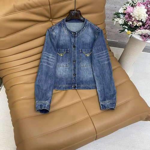 Valentino Timeless Denim Jacket with Metal Accents and Relaxed Silhouette