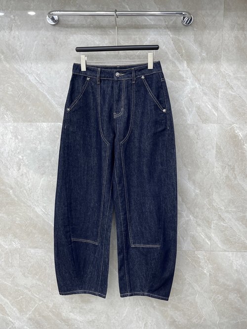 Chrome Hearts Heavyweight Raw Denim Bootcut Jeans in Vintage Style