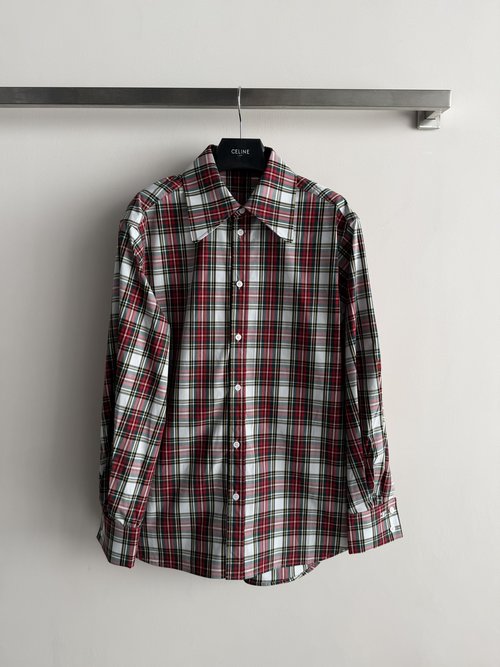 Versace Oversized Cotton Check Shirt with Vintage Vibe