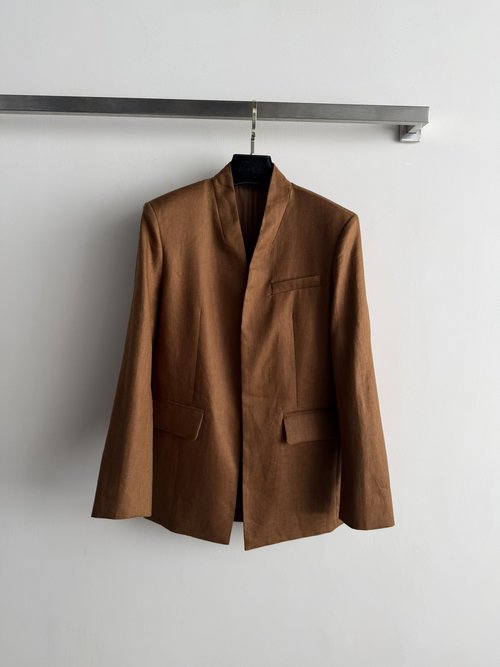 Loewe Breathable Linen V-Neck Jacket for Commute