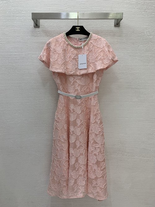 Prada High-End Cloak Dress with Diamond-Trimmed Collar