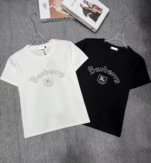 Burberry Soft and Elastic Embroidered T-Shirt in Neutral Colors