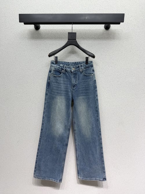 Loewe Soft Denim Jeans, Vintage Wash, Embroidered Pocket