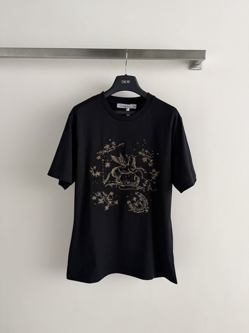 Dior Cotton Gilded Pegasus Print T-Shirt