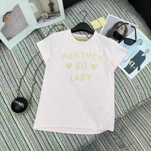 Valentino New Arrival Letter-printed Short-sleeve Round-neck T-shirt