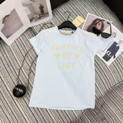 Valentino New Arrival Letter-printed Short-sleeve Round-neck T-shirt