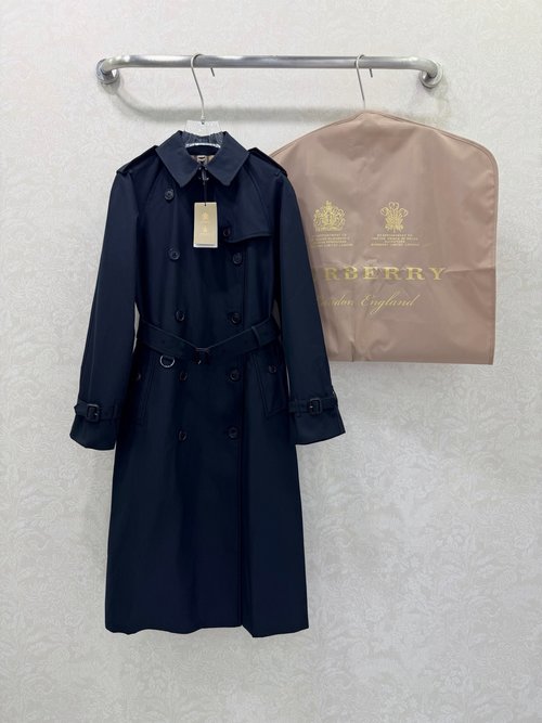 Burberry Classic - Colored Long Trench Coat with Premium Fabric